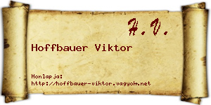Hoffbauer Viktor névjegykártya